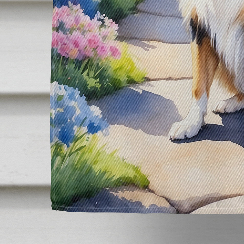 Collie Spring Path House Flag 28x40 Porch Sleeve Pole Decorative Outside Yard Banner Artwork Wall Hanging, Polyester