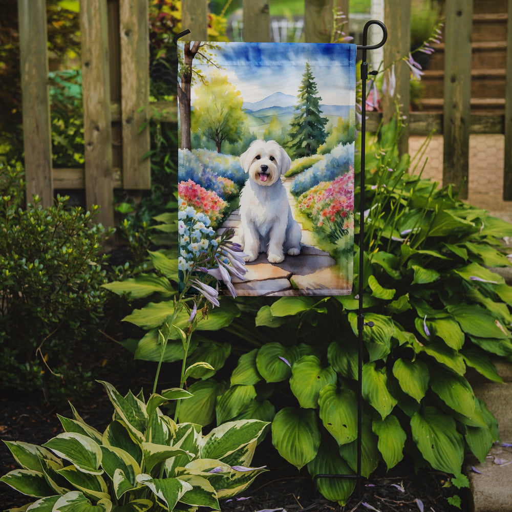 Coton de Tulear Spring Path Garden Flag Mailbox Decorative Yard Banner Outside Patio Artwork for Flower Beds, Garden Size, Multicolor
