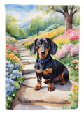 Dachshund Spring Path Garden Flag Mailbox Decorative Yard Banner Outside Patio Artwork for Flower Beds, Garden Size, Multicolor