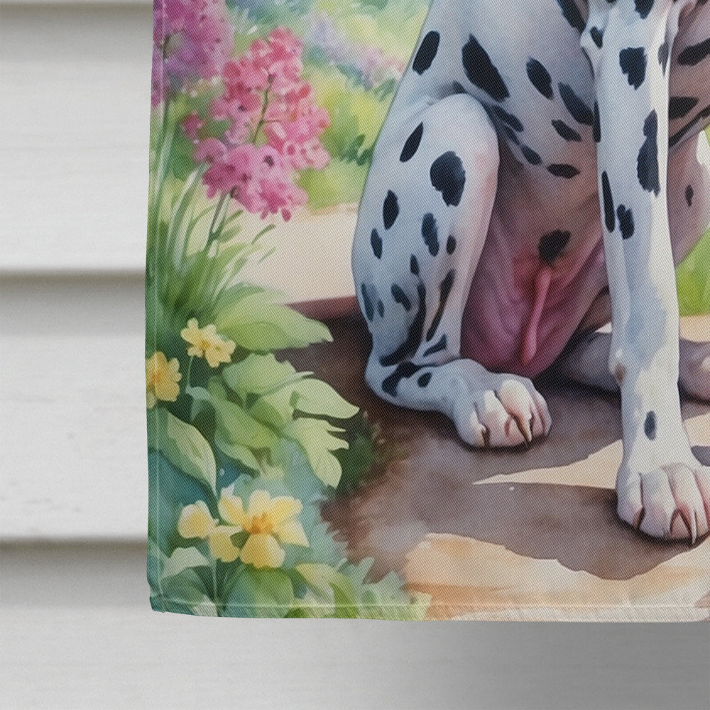 Dalmatian Spring Path House Flag 28x40 Porch Sleeve Pole Decorative Outside Yard Banner Artwork Wall Hanging, Polyester