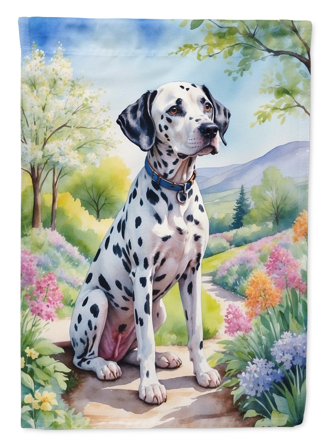 Dalmatian Spring Path Garden Flag Mailbox Decorative Yard Banner Outside Patio Artwork for Flower Beds, Garden Size, Multicolor