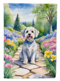 Dandie Dinmont Terrier Spring Path Garden Flag Mailbox Decorative Yard Banner Outside Patio Artwork for Flower Beds, Garden Size, Multicolor