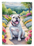English Bulldog Spring Path Garden Flag Mailbox Decorative Yard Banner Outside Patio Artwork for Flower Beds, Garden Size, Multicolor