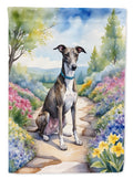 Greyhound Spring Path Garden Flag Mailbox Decorative Yard Banner Outside Patio Artwork for Flower Beds, Garden Size, Multicolor