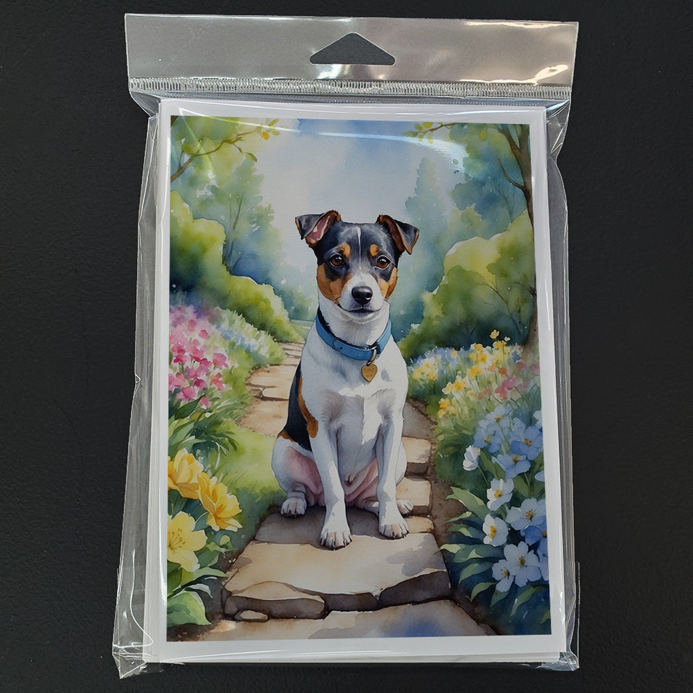 Jack Russell Terrier Spring Path Greeting Cards Pack of 8 Blank Cards with Envelopes Whimsical A7 Size 5x7