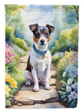 Jack Russell Terrier Spring Path Garden Flag Mailbox Decorative Yard Banner Outside Patio Artwork for Flower Beds, Garden Size, Multicolor
