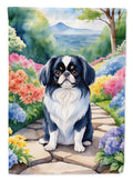 Japanese Chin Spring Path Garden Flag Mailbox Decorative Yard Banner Outside Patio Artwork for Flower Beds, Garden Size, Multicolor