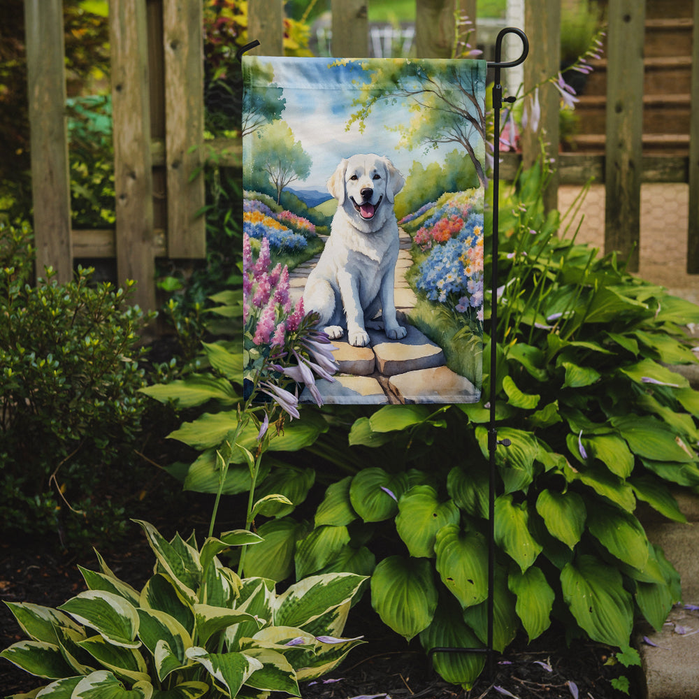 Kuvasz Spring Path Garden Flag Mailbox Decorative Yard Banner Outside Patio Artwork for Flower Beds, Garden Size, Multicolor