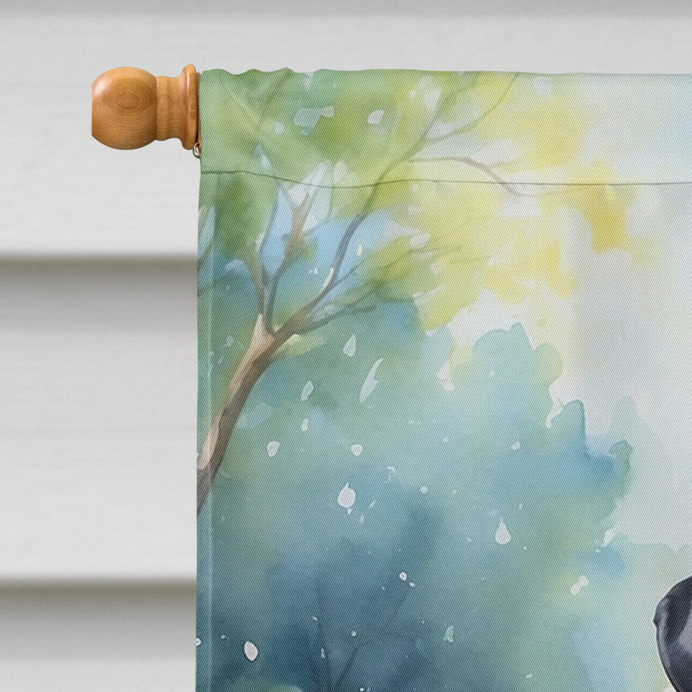 Labrador Retriever Spring Path House Flag 28x40 Porch Sleeve Pole Decorative Outside Yard Banner Artwork Wall Hanging, Polyester