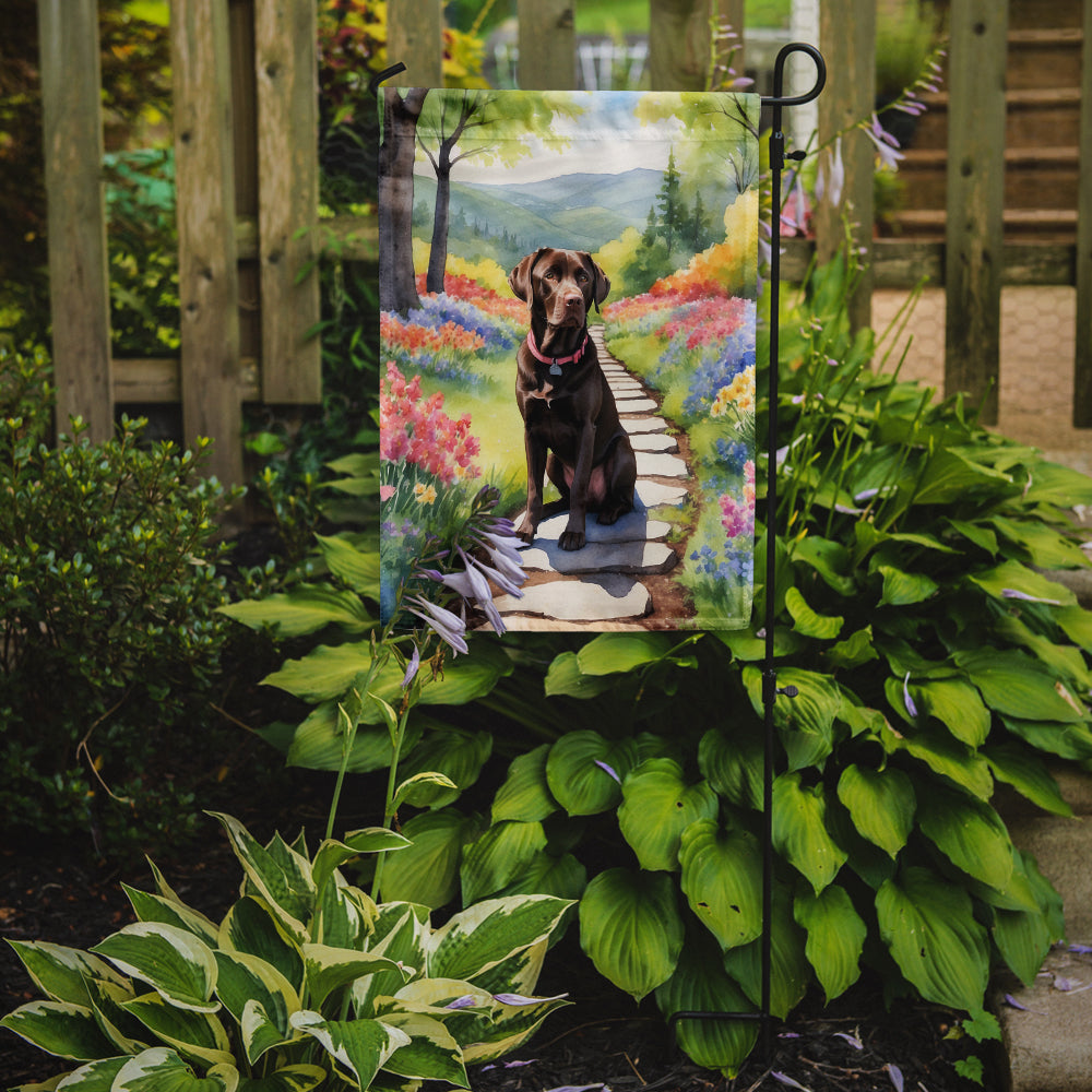 Labrador Retriever Spring Path Garden Flag Mailbox Decorative Yard Banner Outside Patio Artwork for Flower Beds, Garden Size, Multicolor