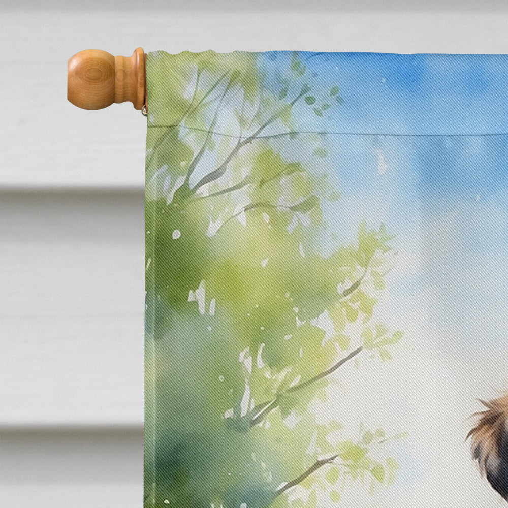 Leonberger Spring Path House Flag 28x40 Porch Sleeve Pole Decorative Outside Yard Banner Artwork Wall Hanging, Polyester