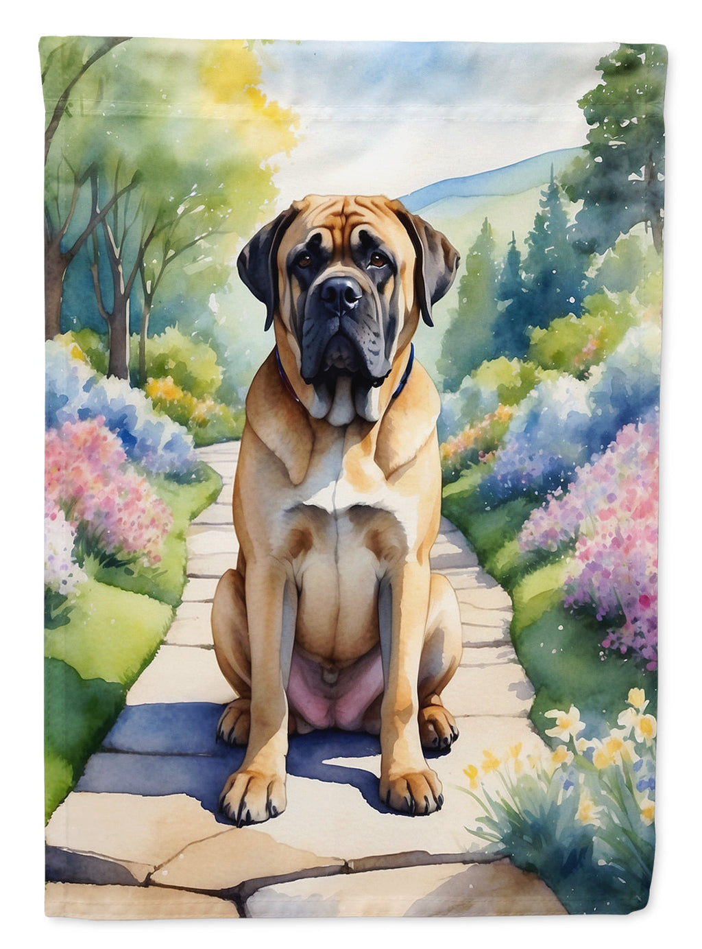 Mastiff Spring Path Garden Flag Mailbox Decorative Yard Banner Outside Patio Artwork for Flower Beds, Garden Size, Multicolor