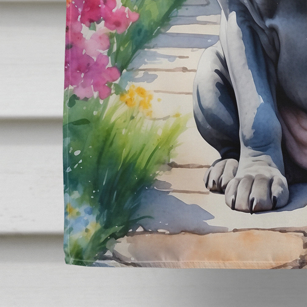 Neapolitan Mastiff Spring Path House Flag 28x40 Porch Sleeve Pole Decorative Outside Yard Banner Artwork Wall Hanging, Polyester