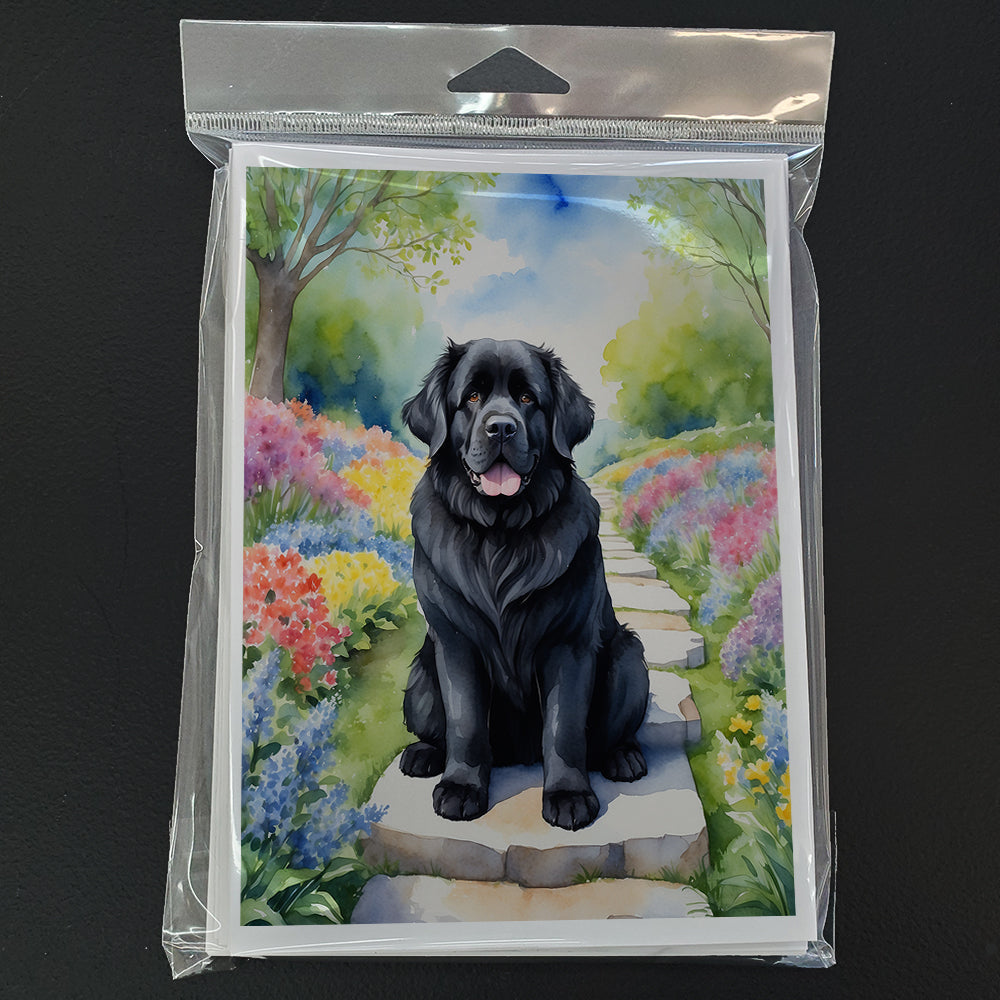 Newfoundland Spring Path Greeting Cards Pack of 8 Blank Cards with Envelopes Whimsical A7 Size 5x7