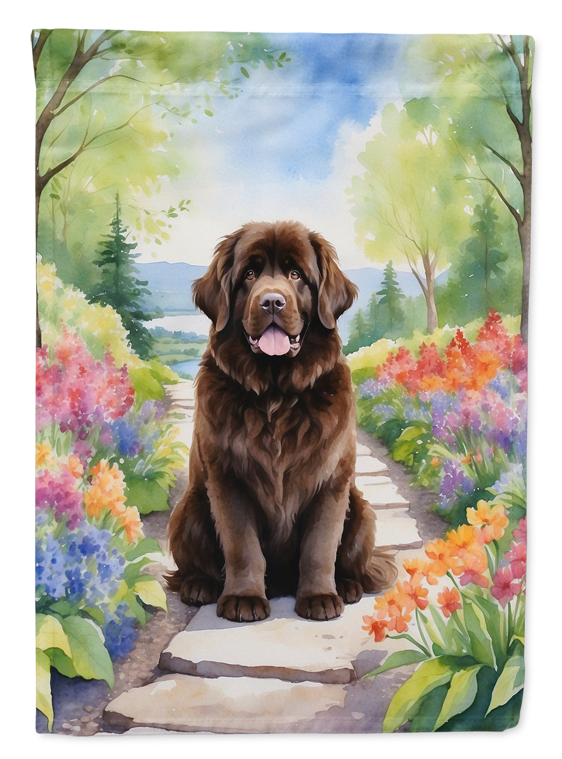 Newfoundland Spring Path Garden Flag Mailbox Decorative Yard Banner Outside Patio Artwork for Flower Beds, Garden Size, Multicolor