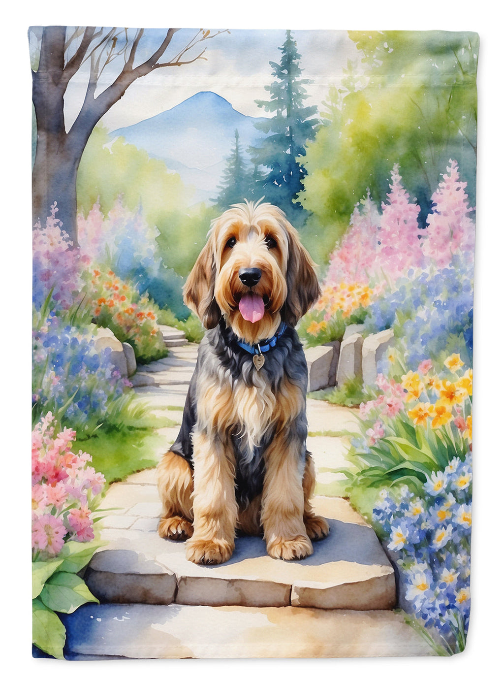 Otterhound Spring Path Garden Flag Mailbox Decorative Yard Banner Outside Patio Artwork for Flower Beds, Garden Size, Multicolor
