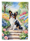 Papillon Spring Path House Flag 28x40 Porch Sleeve Pole Decorative Outside Yard Banner Artwork Wall Hanging, Polyester