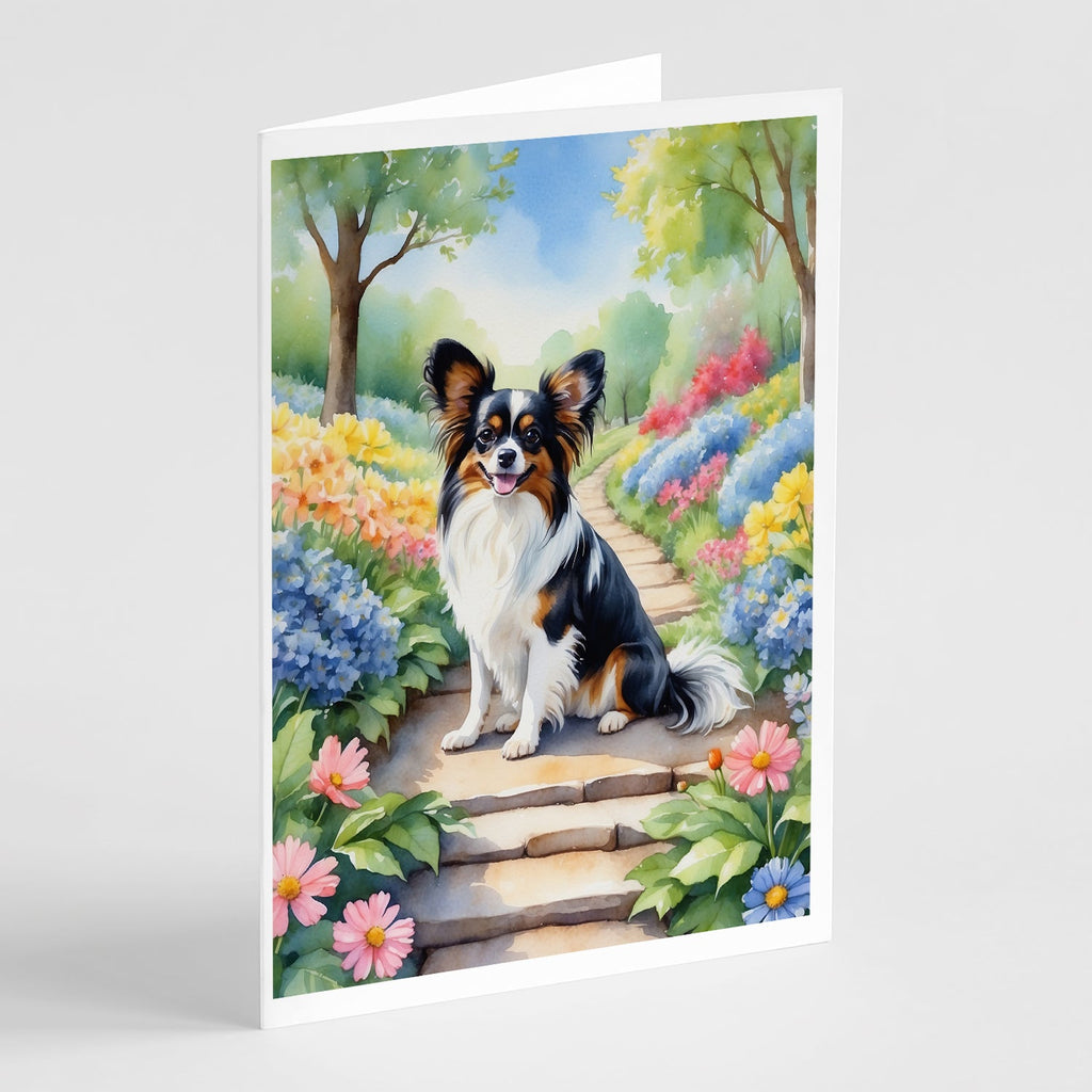 Papillon Spring Path Greeting Cards Pack of 8 Blank Cards with Envelopes Whimsical A7 Size 5x7