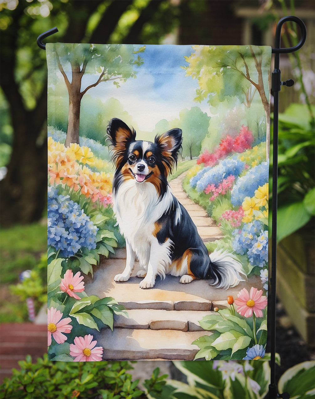 Papillon Spring Path Garden Flag Mailbox Decorative Yard Banner Outside Patio Artwork for Flower Beds, Garden Size, Multicolor