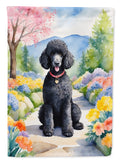 Black Poodle Spring Path Garden Flag Mailbox Decorative Yard Banner Outside Patio Artwork for Flower Beds, Garden Size, Multicolor