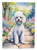White Poodle Spring Path Garden Flag Mailbox Decorative Yard Banner Outside Patio Artwork for Flower Beds, Garden Size, Multicolor