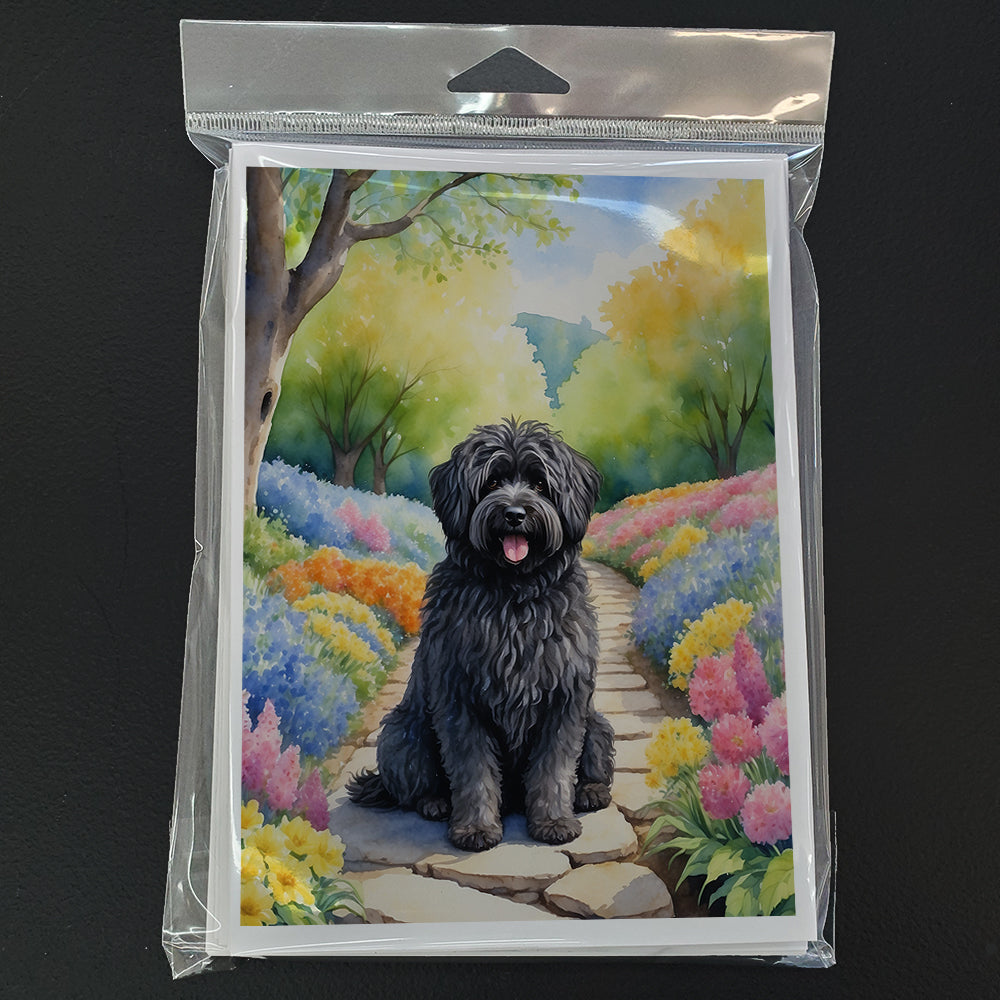 Puli Spring Path Greeting Cards Pack of 8 Blank Cards with Envelopes Whimsical A7 Size 5x7