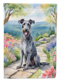 Scottish Deerhound Spring Path Garden Flag Mailbox Decorative Yard Banner Outside Patio Artwork for Flower Beds, Garden Size, Multicolor