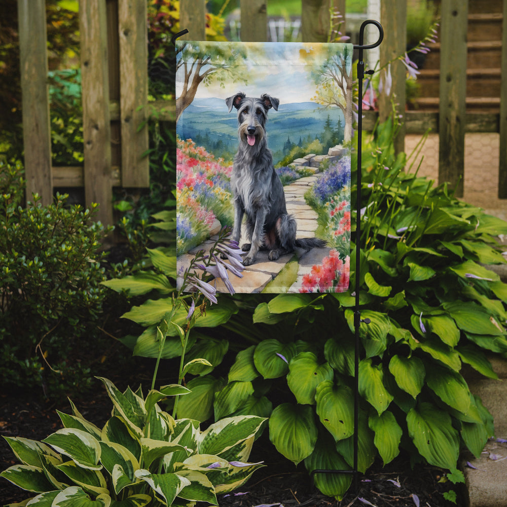 Scottish Deerhound Spring Path Garden Flag Mailbox Decorative Yard Banner Outside Patio Artwork for Flower Beds, Garden Size, Multicolor