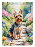 Silky Terrier Spring Path Garden Flag Mailbox Decorative Yard Banner Outside Patio Artwork for Flower Beds, Garden Size, Multicolor