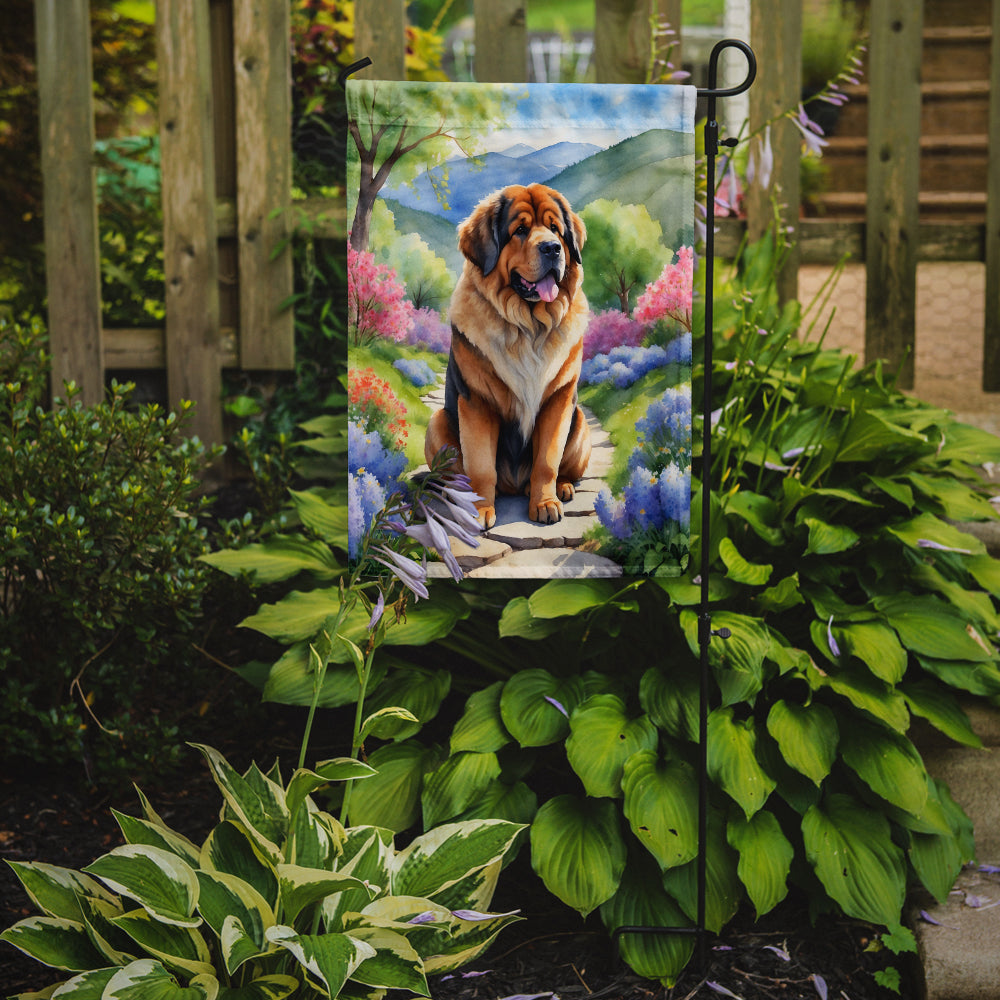 Tibetan Mastiff Spring Path Garden Flag Mailbox Decorative Yard Banner Outside Patio Artwork for Flower Beds, Garden Size, Multicolor