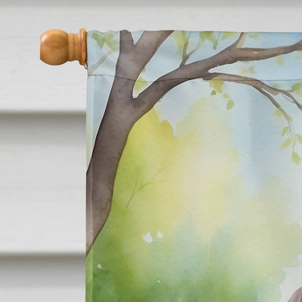 Weimaraner Spring Path House Flag 28x40 Porch Sleeve Pole Decorative Outside Yard Banner Artwork Wall Hanging, Polyester
