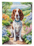 Welsh Springer Spaniel Spring Path House Flag 28x40 Porch Sleeve Pole Decorative Outside Yard Banner Artwork Wall Hanging, Polyester