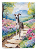 Whippet Spring Path Garden Flag Mailbox Decorative Yard Banner Outside Patio Artwork for Flower Beds, Garden Size, Multicolor
