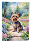 Yorkshire Terrier Spring Path Garden Flag Mailbox Decorative Yard Banner Outside Patio Artwork for Flower Beds, Garden Size, Multicolor