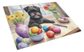 Decorating Easter Affenpinscher Cutting Board Tempered Glass Kitchen Cutting Surface, Heat Resistant Chopping, Non-Slip Feet, Food Prep & Serving