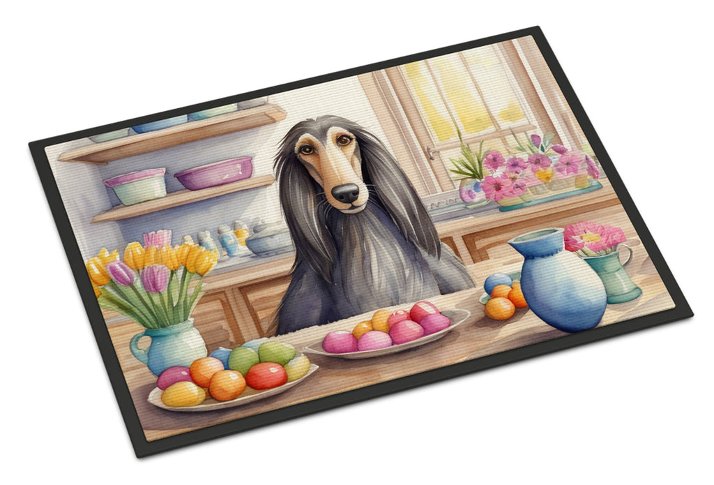 Decorating Easter Afghan Hound Doormat Indoor Outdoor 24H X 36W Front Door Mat Rugs for Entryway, Non Slip Washable Low Pile,