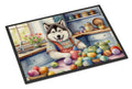Decorating Easter Alaskan Malamute Doormat Indoor Outdoor 24H X 36W Front Door Mat Rugs for Entryway, Non Slip Washable Low Pile,