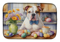 Decorating Easter American Bulldog Dish Drying Mat Absorbent Dish Drying Mat Pad for Kitchen Counter Dish Drainer Mat for Countertop, 14 x 21", Multicolor