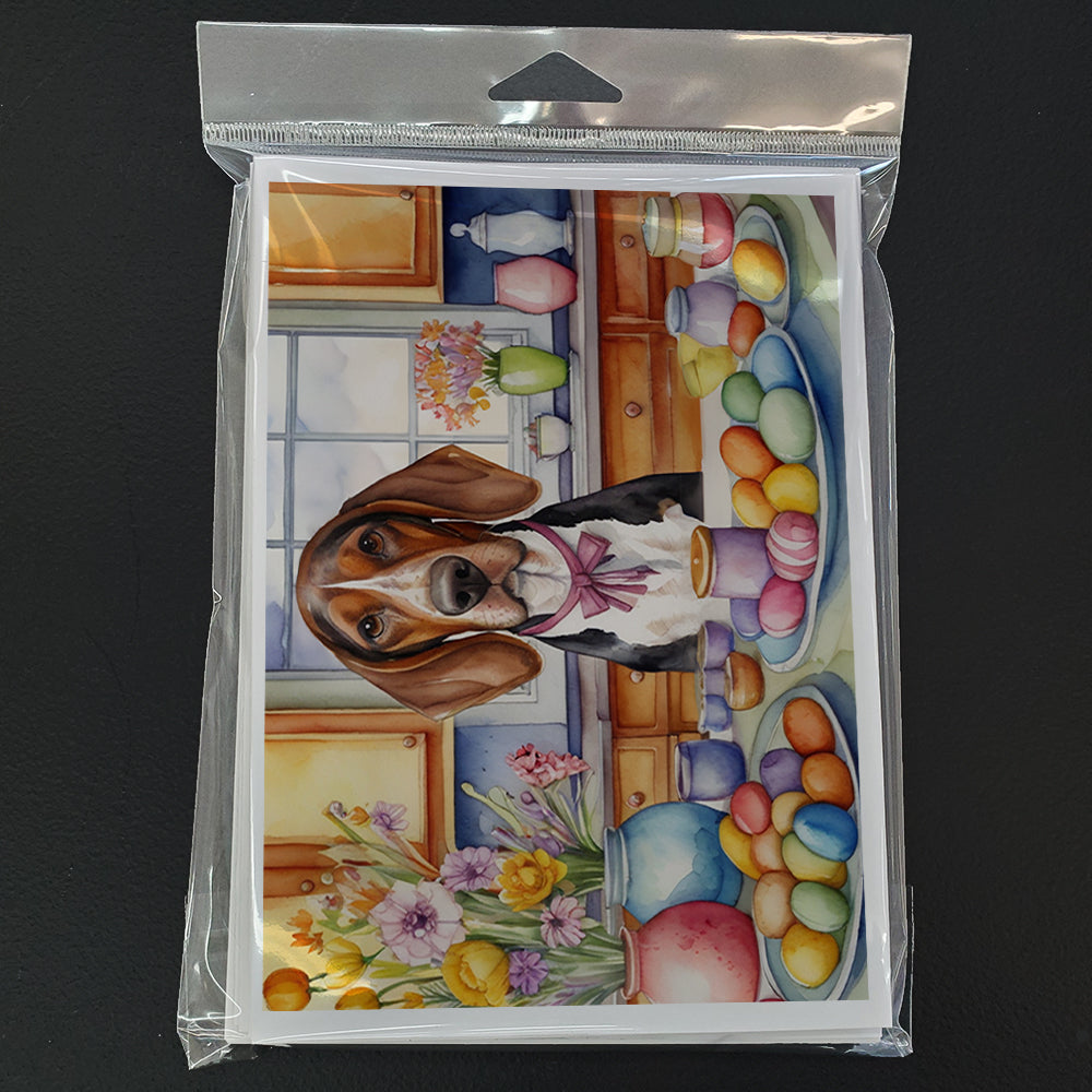 Decorating Easter American English Coonhound Greeting Cards Pack of 8 Blank Cards with Envelopes Whimsical A7 Size 5x7