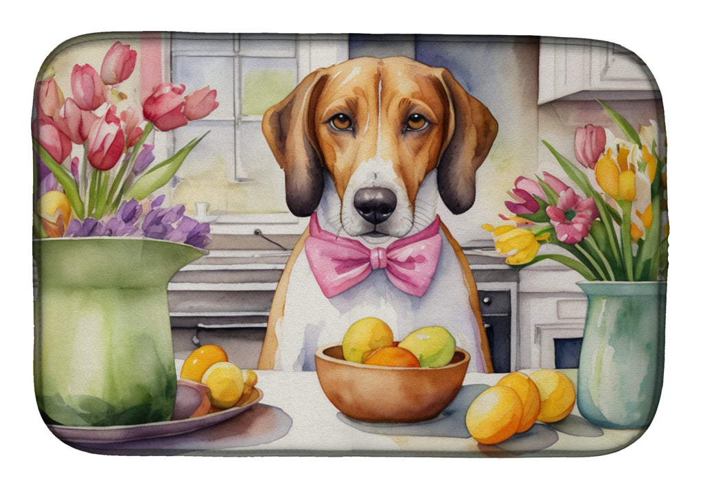 Decorating Easter American Foxhound Dish Drying Mat Absorbent Dish Drying Mat Pad for Kitchen Counter Dish Drainer Mat for Countertop, 14 x 21", Multicolor