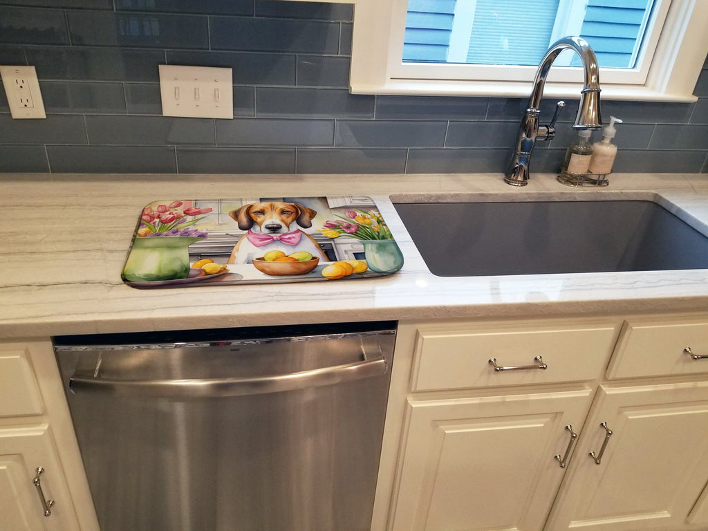 Decorating Easter American Foxhound Dish Drying Mat Absorbent Dish Drying Mat Pad for Kitchen Counter Dish Drainer Mat for Countertop, 14 x 21", Multicolor