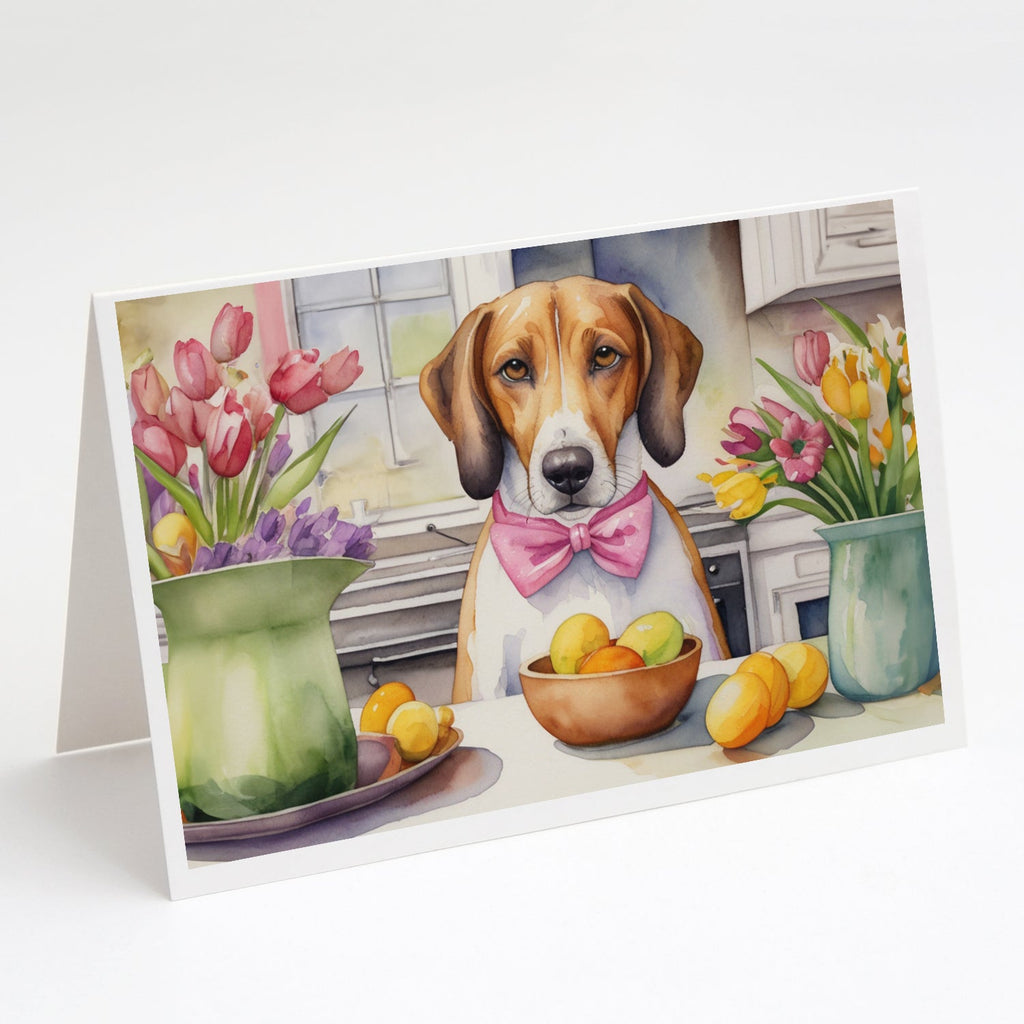 Decorating Easter American Foxhound Greeting Cards Pack of 8 Blank Cards with Envelopes Whimsical A7 Size 5x7