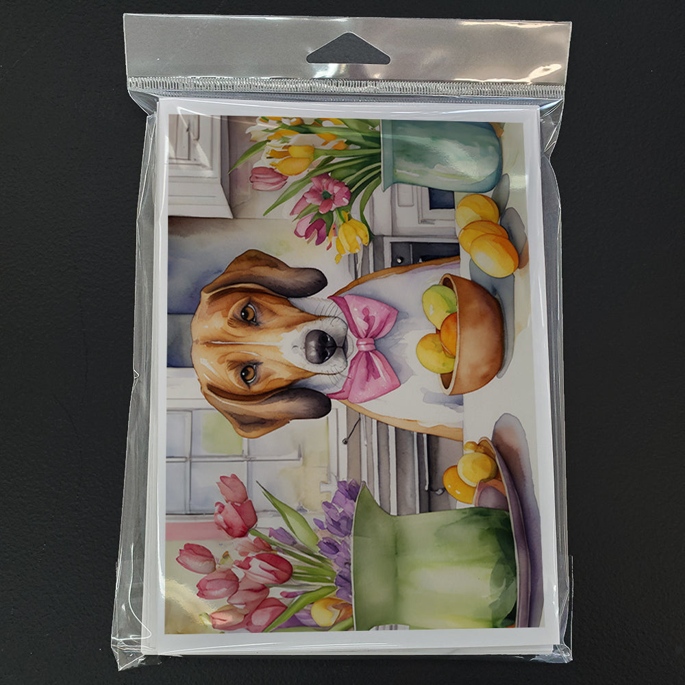 Decorating Easter American Foxhound Greeting Cards Pack of 8 Blank Cards with Envelopes Whimsical A7 Size 5x7