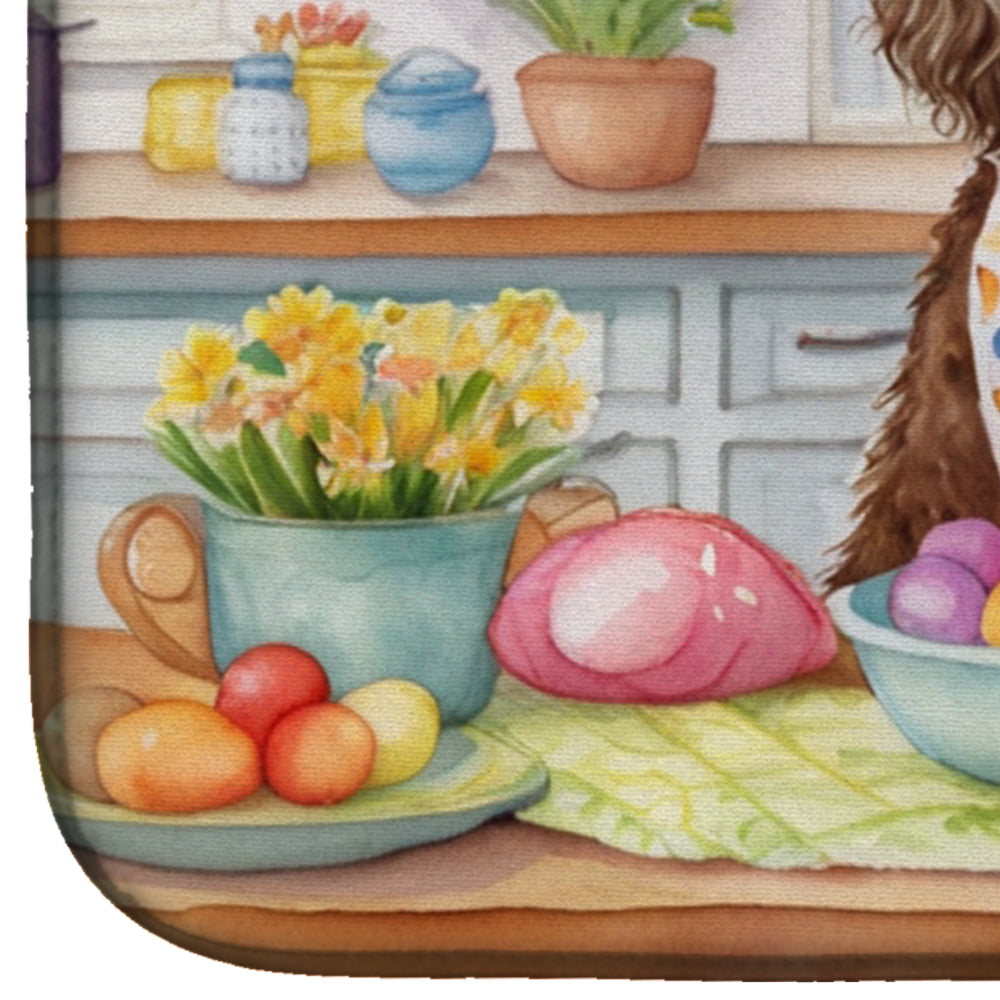 Decorating Easter American Water Spaniel Dish Drying Mat Absorbent Dish Drying Mat Pad for Kitchen Counter Dish Drainer Mat for Countertop, 14 x 21", Multicolor