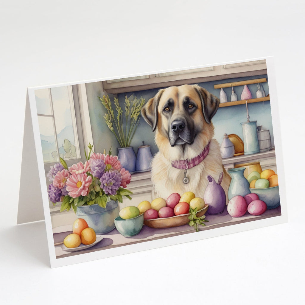 Decorating Easter Anatolian Shepherd Dog Greeting Cards Pack of 8 Blank Cards with Envelopes Whimsical A7 Size 5x7