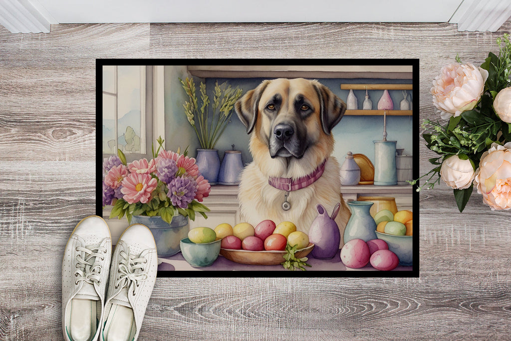 Decorating Easter Anatolian Shepherd Dog Doormat Indoor Outdoor 24H X 36W Front Door Mat Rugs for Entryway, Non Slip Washable Low Pile,