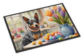 Decorating Easter Australian Cattle Dog Doormat Indoor Outdoor 24H X 36W Front Door Mat Rugs for Entryway, Non Slip Washable Low Pile,