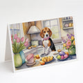 Decorating Easter Beagle Greeting Cards Pack of 8 Blank Cards with Envelopes Whimsical A7 Size 5x7