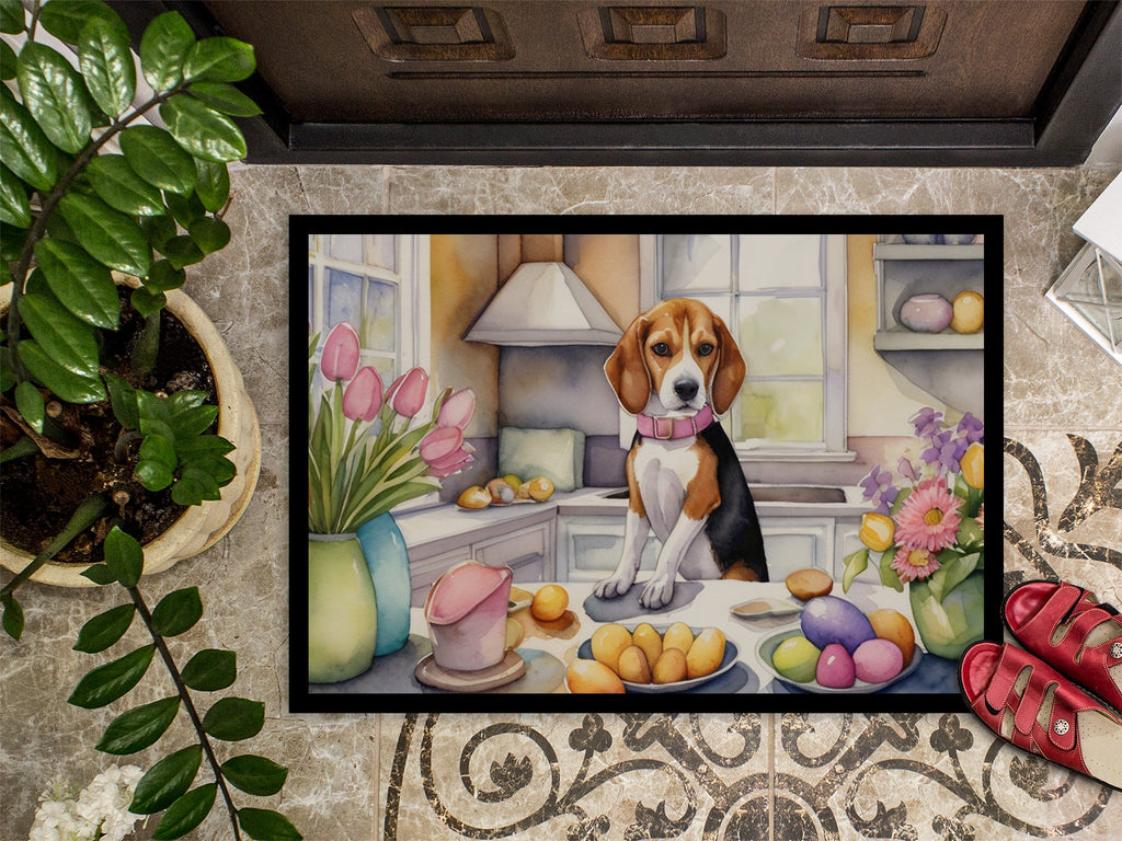 Decorating Easter Beagle Doormat Indoor Outdoor 24H X 36W Front Door Mat Rugs for Entryway, Non Slip Washable Low Pile,