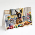 Decorating Easter Belgian Malinois Greeting Cards Pack of 8 Blank Cards with Envelopes Whimsical A7 Size 5x7